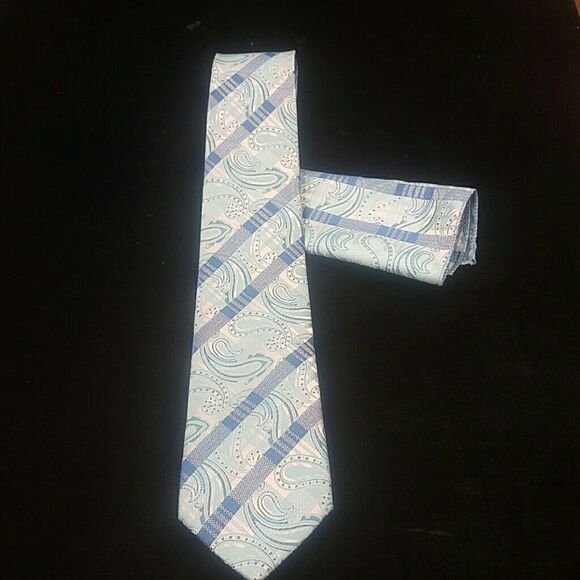 MEN'S FRATELLO WOVEN SLIM TIE AND POCKET SQUARE - Picture 1 of 3